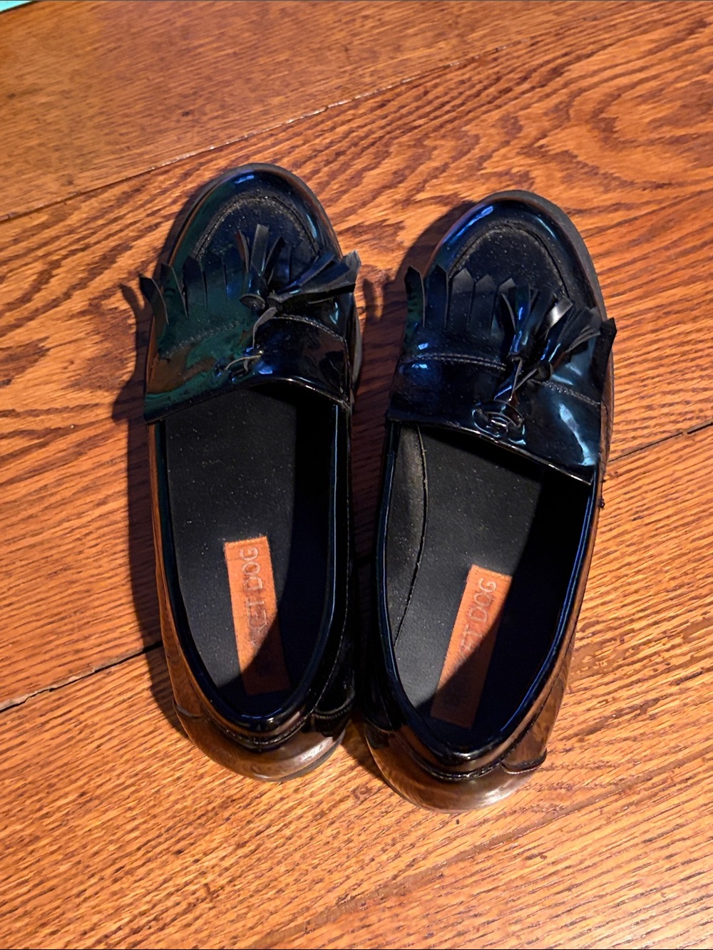 Rocket Dog Black Patent Kiltie Tassel Loafers